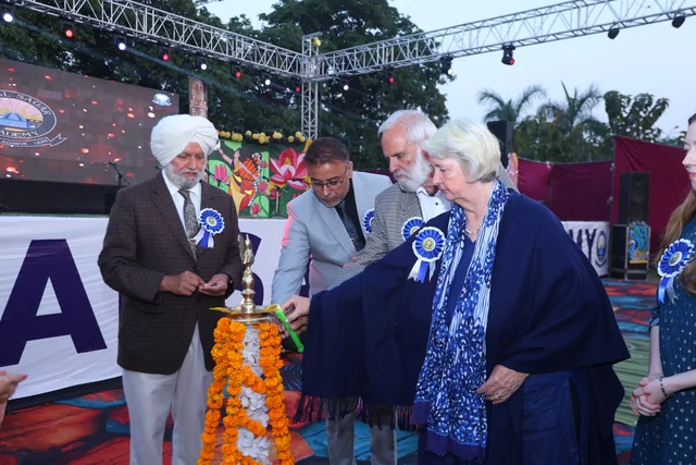 Guests taking part in the ceremonial lamp lighting