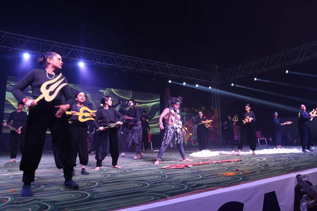 Students presenting a themed dance performance