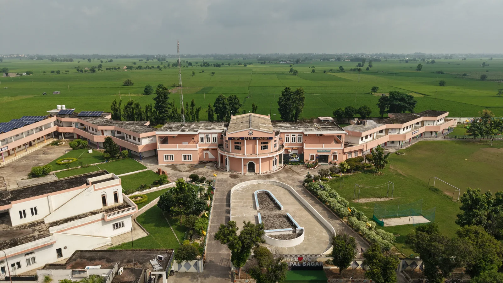 Aerial view of the Academy and surrounding greenery