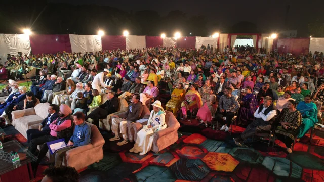 Families and guests watching the evening performances
