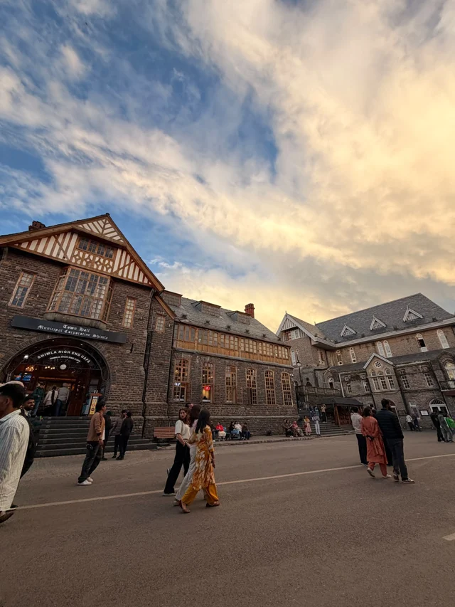Historic buildings and an evening sky in Shimla