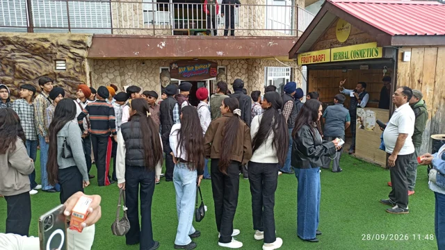 Students enjoying time together during the outing